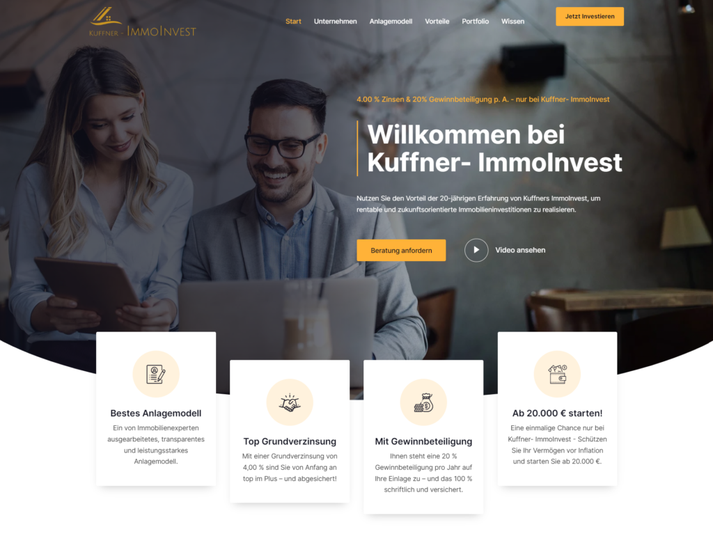 kuffner-immoinvest.de Website Gestaltung und SEO Optimierung Referenzen responsev