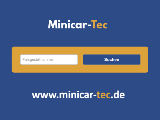 Einzigartige Fahrgestellnummer Teile Suche auf Minicar-Tec